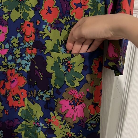J crew 100% silk mini dress multicolored flowered Sz. 0 - Picture 2 of 11